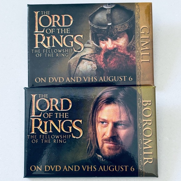 Lord of the Rings Fellowship of the Rings DVD Release Promo Pins Set of 12 - Picture 7 of 8